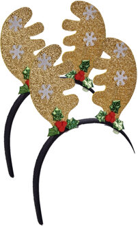 Krist+ Kerst diadeems/haarbanden - 2x st- rendier gewei - 22 cm