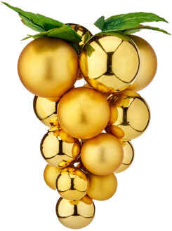 Krist+ Kerstornament druiventros - goud - 28 cm - kunststof - kersthanger fruit - wijn thema
