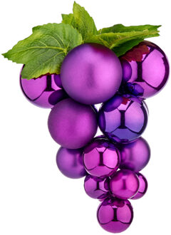 Krist+ Kerstornament druiventros - paars - 25 cm - kunststof - kersthanger fruit - wijn thema