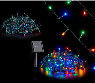 Krist+ Kerstverlichting/feestverlichting - solar - 150 gekleurde LED lampjes - 900 cm