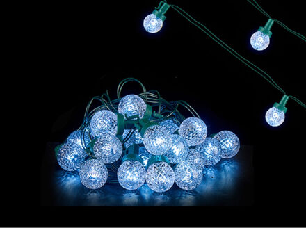 Krist+ Lichtsnoer - feestverlichting - 600 cm - 30 LED bolletjes helder wit - batterij - Kerstverlichting kerstboom