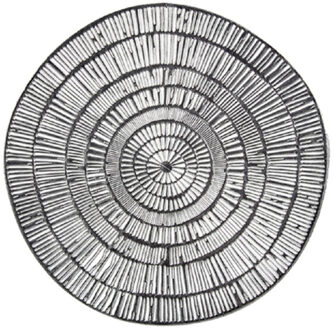 Krist+ Placemat - metallic zilver - rond - D38 cm - kunststof - Placemats Zilverkleurig