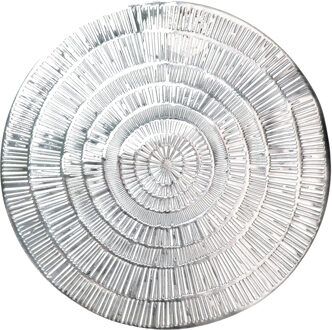 Krist+ Placemat - metallic zilver - rond - D38 cm - kunststof - Voor o.a. Kerstmis/Bruiloft/Feest