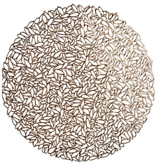 Krist+ Ronde gedecoreerde Placemats metallic koper look diameter 38 cm
