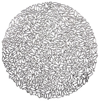 Krist+ Ronde gedecoreerde Placemats metallic zilver look diameter 38 cm
