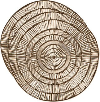 Krist+ Set van 2x stuks ronde Placemats metallic goud look diameter 38 cm - Placemats Goudkleurig