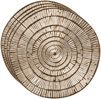 Krist+ Set van 4x stuks ronde Placemats metallic goud look diameter 38 cm