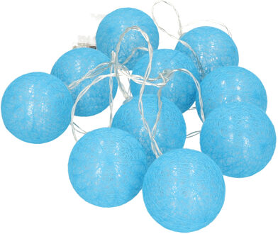 Krist+ verlichting snoer - 10 bollen - blauw- 200 cm- batterij - Lichtsnoeren