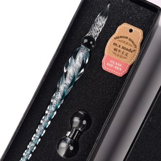 Kristal Glas Kroontjespen Set Non-Carbon Inkt Vulpen Handtekening Pen Schrijven Gereedschap 9