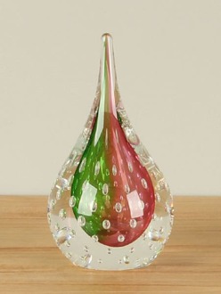 Kristal pegel roze/groen met luchtbelletjes