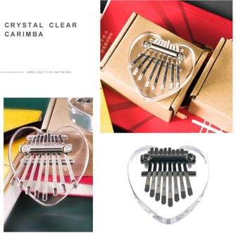 Kristal Transparante 8 Toetsen Kalimba Muziekinstrument Acryl Duim Vinger Piano Mahonie Body Muziekinstrument