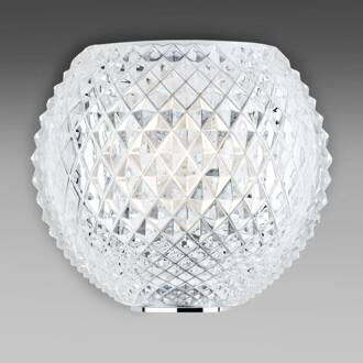 Kristal wandlamp Diamond and Swirl met patroon helder, chroom