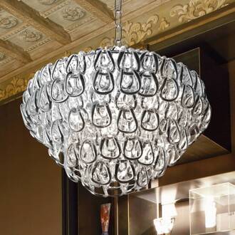 Kristalglas- hanglamp Minigiogali, chroom chroom, helder
