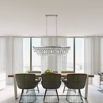 Kristallen hanglamp Michelle 131cm metaalgrijs 9635-5CC