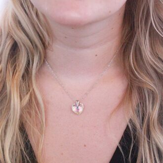 Kristallen Hart Hangers - Zilver en Glanzend Wit