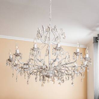 Kristallen kroonluchter Teresa, ivoor 12-lamps ivoor, goud, helder