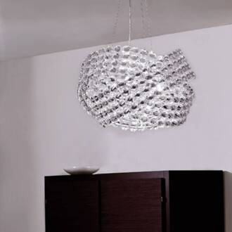 Kristallen pendellamp DIAMANTE Ø 40 cm chroom, transparant
