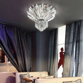 Kristallen plafondlamp Cristalli, 60 cm chroom, helder
