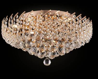 Kristallen plafondlamp Karolina Ø 51 cm goud, helder