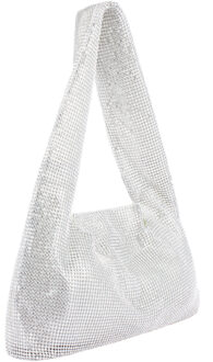 Kristallen schoudertas Dames zilver