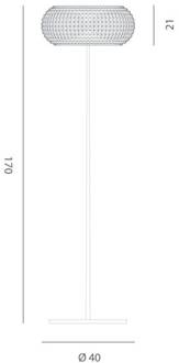 Kristallen vloerlamp NASHIRA chroom, transparant