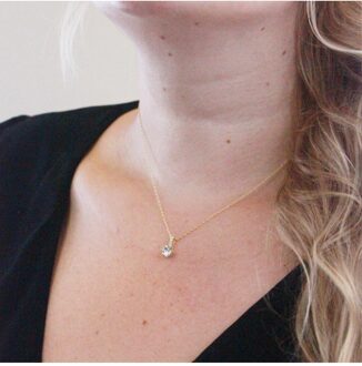 Kristine hangers - Oostenrijks kristal Wit & Goud - One Size