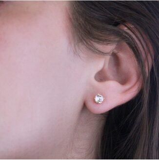 Kristine oorbellen - Oostenrijks kristal - maat Wit & Goud