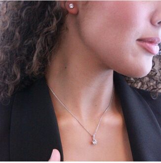 Kristine oorbellen - Oostenrijks kristal Wit Zilver - One Size