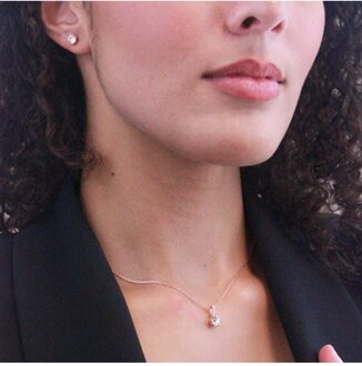 Kristine sets - Oostenrijks kristal Wit en roségoud - One Size