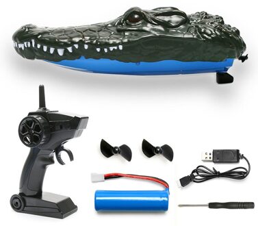 Krokodil Hoofd Rc Boot 2.4G Elektrische Simulatie Voertuigen Rtr Model Grappige Kinderen Speelgoed Model Voor Kinderen blauw