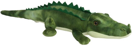 Krokodil knuffel dier - zachte pluche stof - groen - 85 cm
