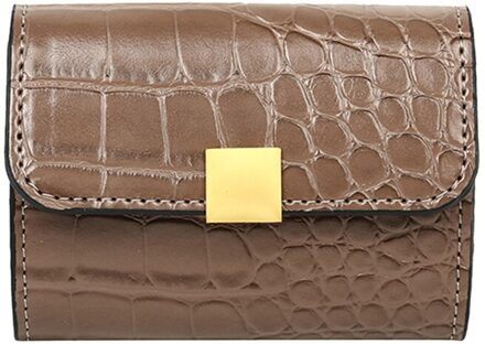 Krokodil Patroon Portemonnee Vrouwen Multi-Slots Pu Clutch Dames Korte Portemonnee Kaart Tassen kameel