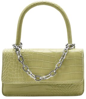 Krokodil Patroon Vrouwelijke Flap Schouder Messenger Bags Pu Lederen Dames Crossbody Tas Effen Kleur Vrouwen Handtassen groen