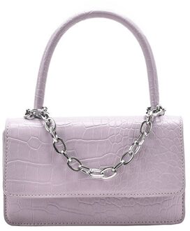 Krokodil Patroon Vrouwelijke Flap Schouder Messenger Bags Pu Lederen Dames Crossbody Tas Effen Kleur Vrouwen Handtassen paars