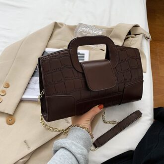 Krokodil Vrouwen Avondtassen Koffie Clutch Ketting Crossbody Tassen Voor Vrouwen Hard Schoudertas Alligator Handtas koffie Evening Bags
