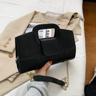 Krokodil Vrouwen Avondtassen Koffie Clutch Ketting Crossbody Tassen Voor Vrouwen Hard Schoudertas Alligator Handtas zwart dames Bags