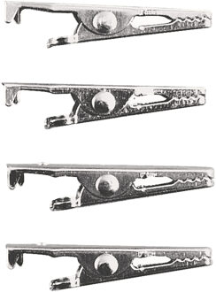 Krokodilklemmen - 8x stuks - platina - 4 cm - Voor DIY/elektronica en hobby