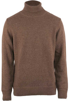 Kronstadt Andrew wool neck knit brown mel ks3133 Bruin - XXXL