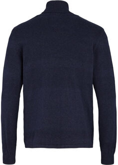 Kronstadt Fisker cotton roll neck knit navy 50023 Blauw - M
