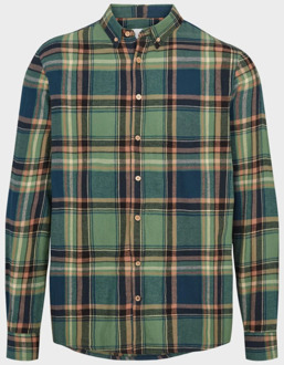 Kronstadt Flannel check shirt ks4206 ivy green/blue Groen - M
