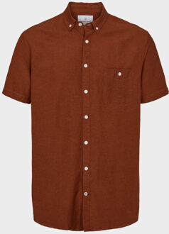 Kronstadt Johan ~linen s/s shirt ks3430 tobacco Cognac - L