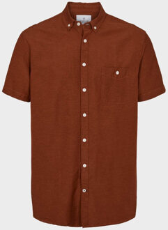 Kronstadt Johan ~linen s/s shirt ks3430 tobacco Cognac - M