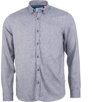 Kronstadt Johannes Herringbone Flannel Overhemd Heren S Donkerblauw