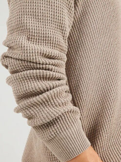 Kronstadt Ks35019 ksabel zip cardigan knit 039 sand mix - maat M Beige