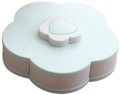 Kroonbladvormige Draaiende Snoep Box Schotel Snacks Lade Vijf Raster Gedroogd Fruit Plaat groen