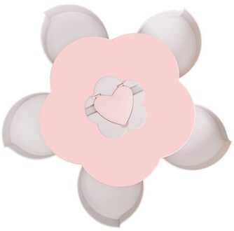 Kroonbladvormige Draaiende Snoep Box Schotel Snacks Lade Vijf Raster Gedroogd Fruit Plaat Rood