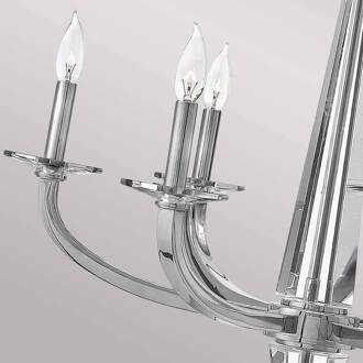 Kroonluchter Ascher, gepolijst nikkel, 6-lamps nikkel gepolijst