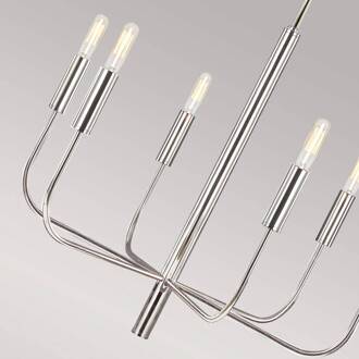 Kroonluchter Brianna, 6-lamps, gepolijst nikkel nikkel gepolijst