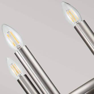 Kroonluchter Capitol Hill, 6-lamps, geborsteld nikkel