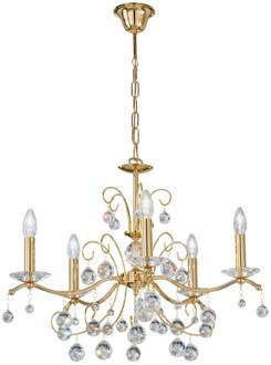 Kroonluchter Carmen II, glas, verguld, 65 cm 24-karaats verguld, helder